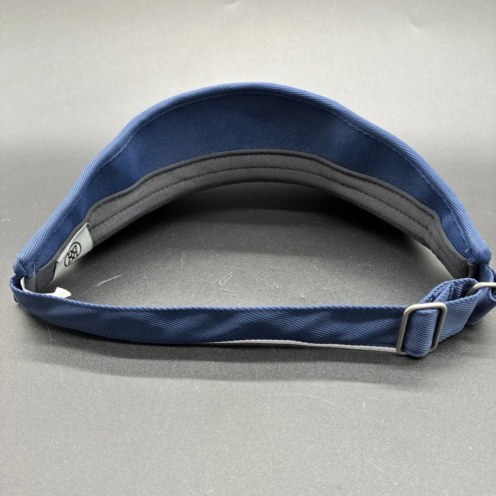 G/FORE Golf Visor Navy Blue Circle G's Logo Red White Adjustable Hat Performance